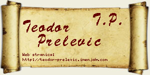 Teodor Prelević vizit kartica